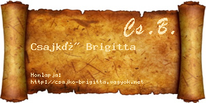 Csajkó Brigitta névjegykártya